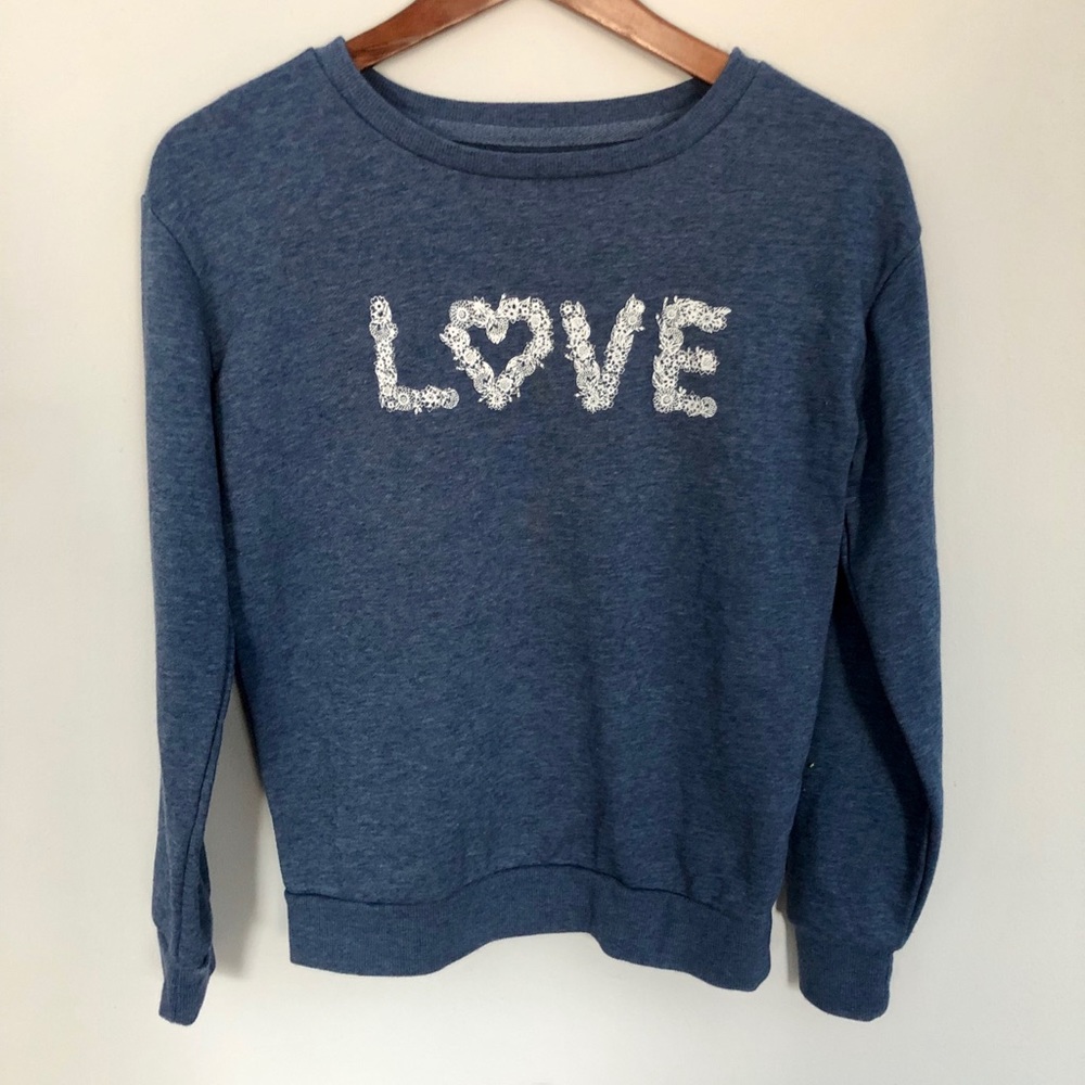 blue LOVE sweatshirt